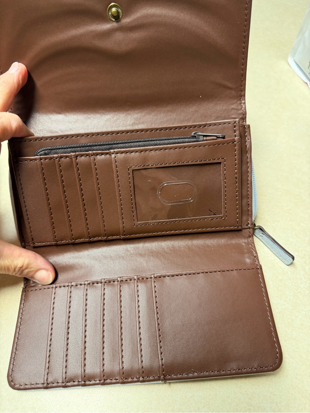 boc Embossed Floral Fold-Over Wallet - Gray - Picture 3 of 3